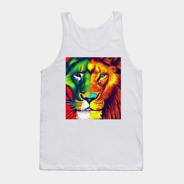Lion Head Tank Top by meltubs76
